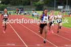Girls under-13s 100 metres, 2023 Northern Under-13s, Under-15s and Under-17s, Middlesbrough.  Photo: David T. Hewitson/Sports for All Pics
